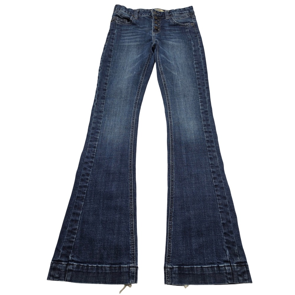 Rock and Roll Denim Girls Trouser Jeans Dark Wash Flare Leg Size 14 Cowgirl